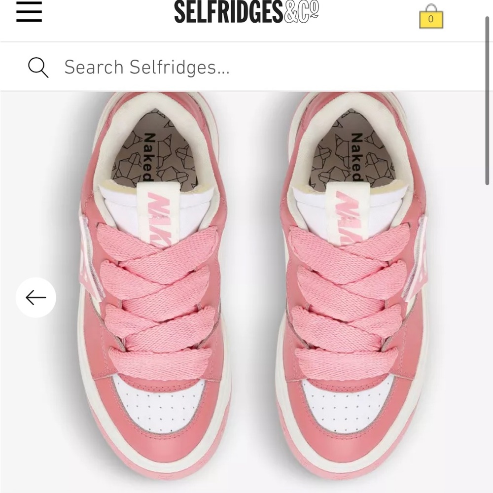 Naked Wolfe Pink and White Low-Top Sneakers- New Without Tags